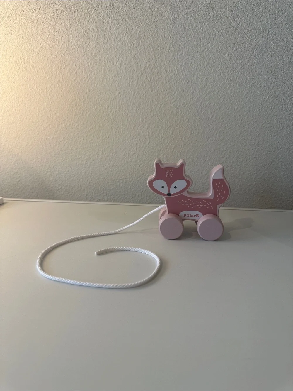 Pink Fox Pull Toy